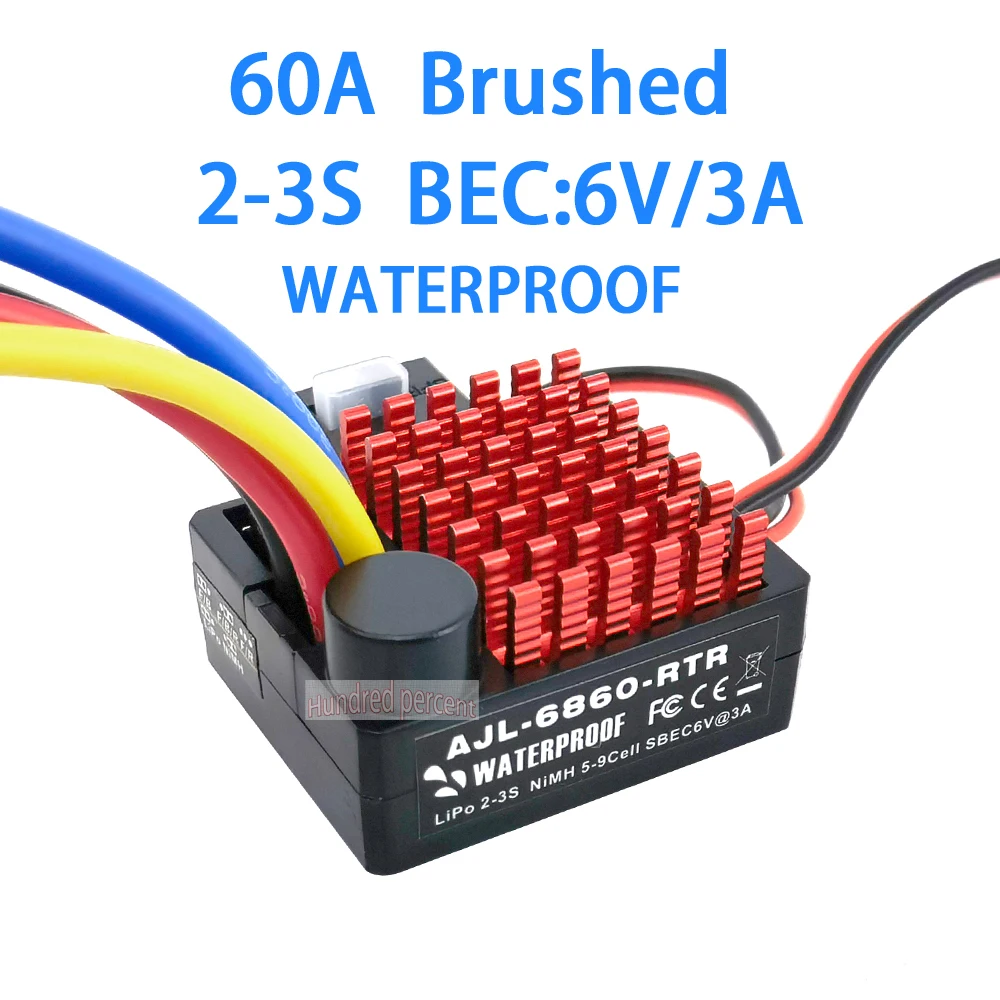 1pcs Original 6860 60A Brushed Electronic Speed Controller ESC For 1:10 RC Car Waterproof Remote control toy car