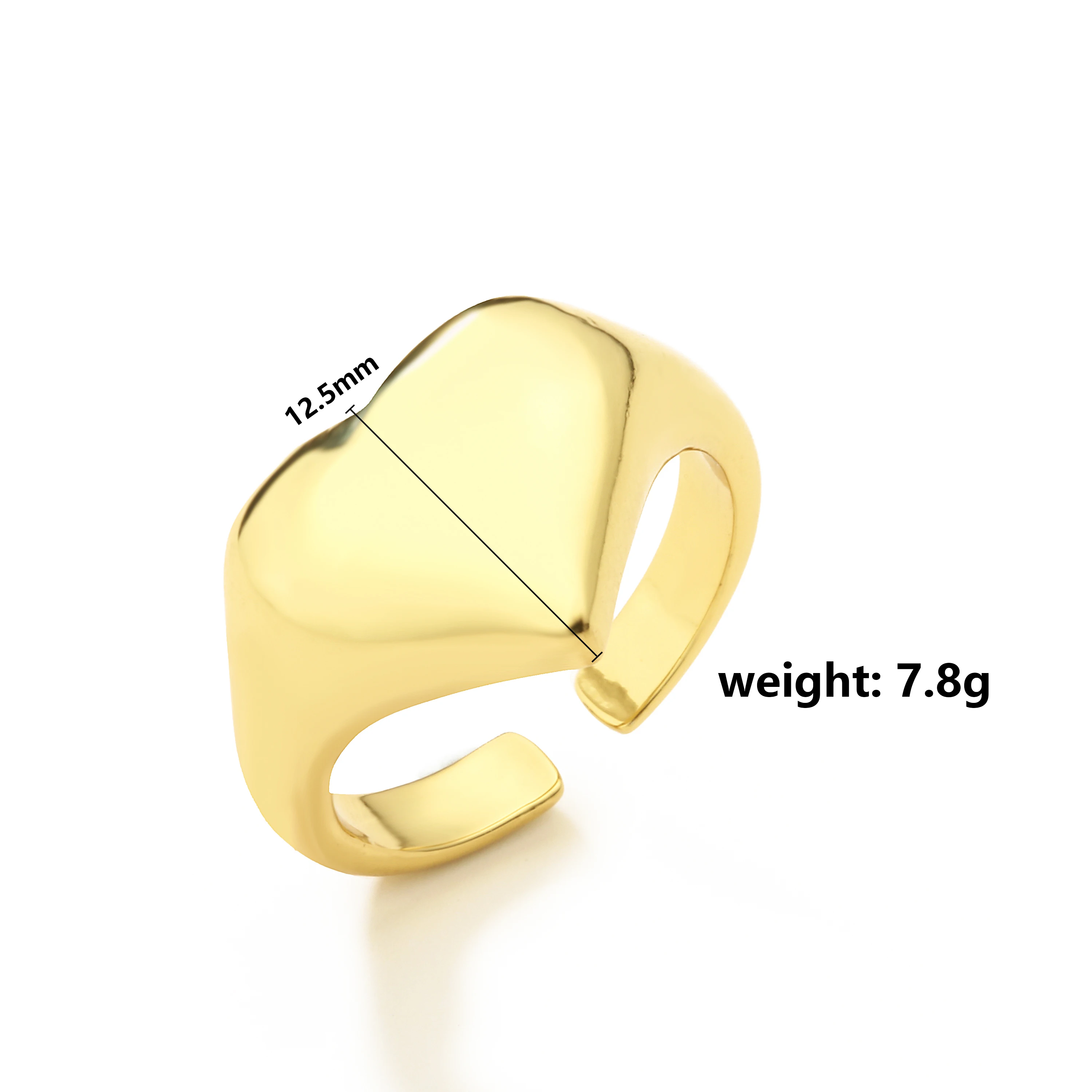 HECHENG ، النحاس خواتم للنساء القلب ستار قابل للتعديل البنصر موضة مجوهرات الحفلات هندسية الجمالية المفتوحة الدائري