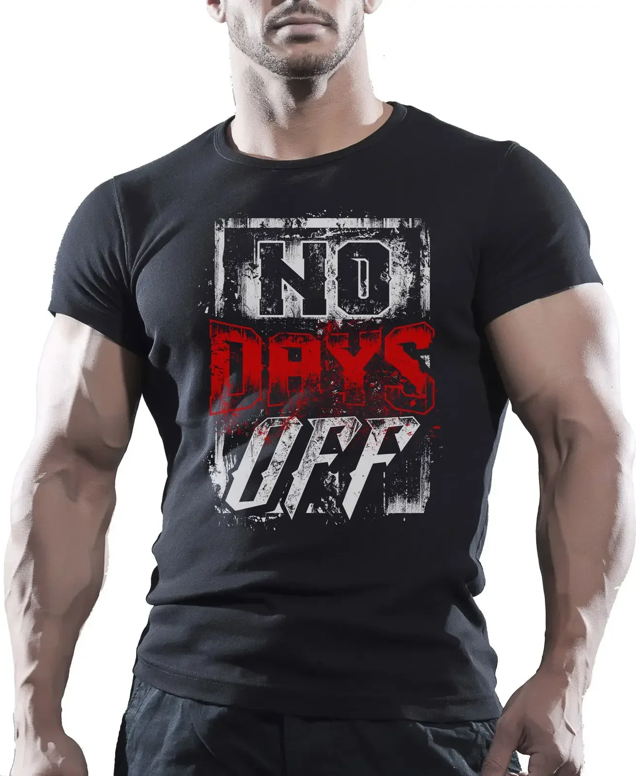 New Arrival Men'S Fashion No Days Off Mens Gymer Bodybuilding Motivation T-Shirt Beast Clothing Tee Shirt