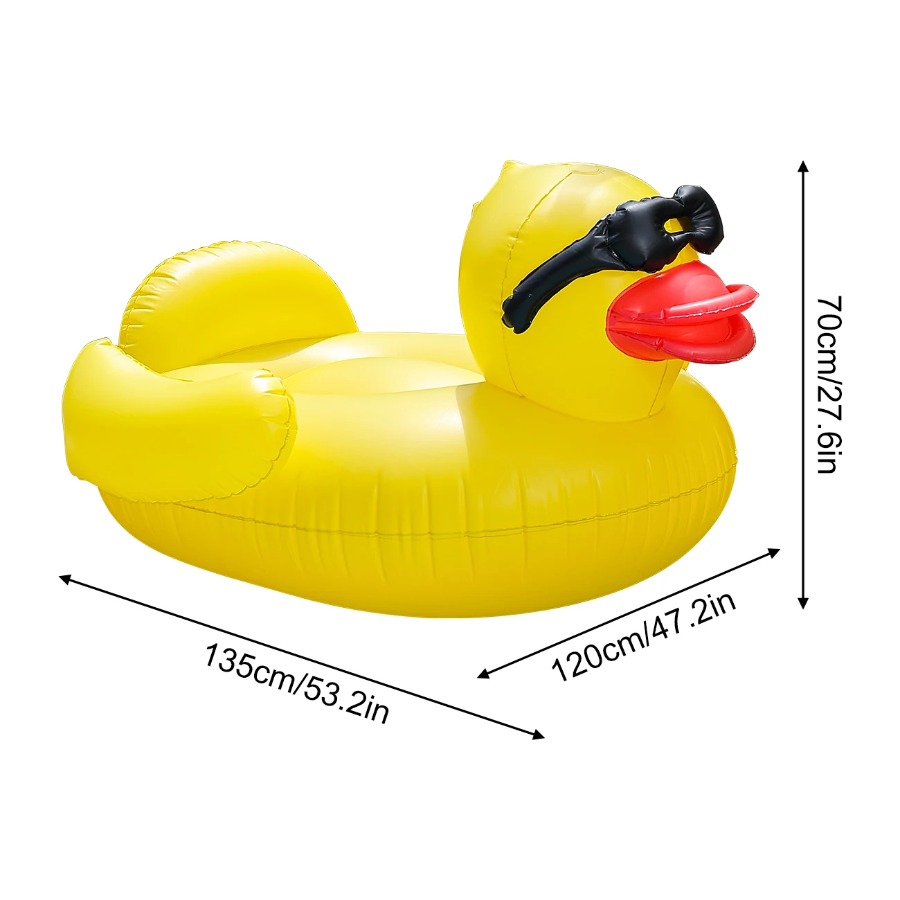 1 Stück Riesige Enten-Schwimmliege, aufblasbar, für Erwachsene, zum Aufsitzen, für Schwimmbad, Sommer, Strand, Wasserspielzeug, Poolparty, schwimmendes Bett – Detail 8