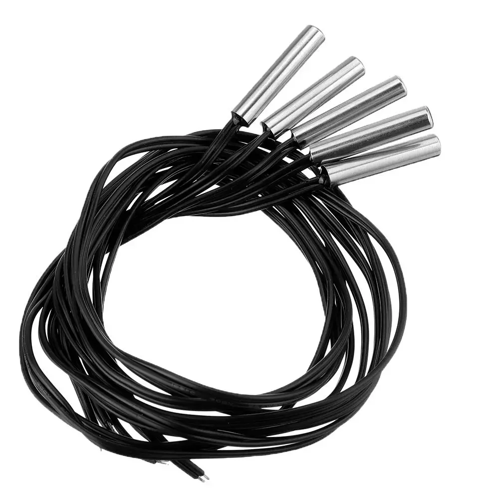 5pcs 10KOhm 1% 3435 0.5M NTC Thermistor Accuracy Temperature Sensor Cable Cylinder Probe High Sensitivity Wire