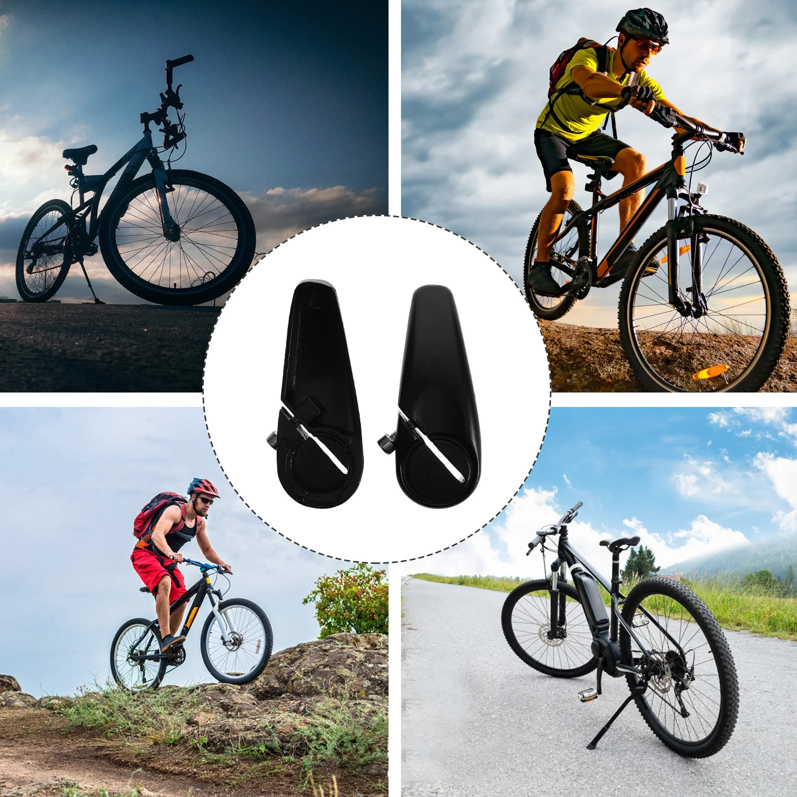 

1 Pair Aluminum Alloy Bike Ends Ergonomic No-Slip Design For Mountain Road Bicycle Cycle Handlebar Extender Bar Ends Comfort
