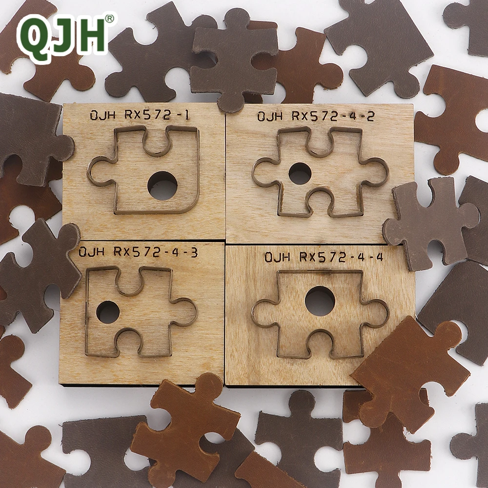 

4 шт., форма для ножа-головоломки для штамповки кожи, ручная режущая штамп «сделай сам», модель металлического пробойника, инструменты для сверления и штамповки кожи ручной работы