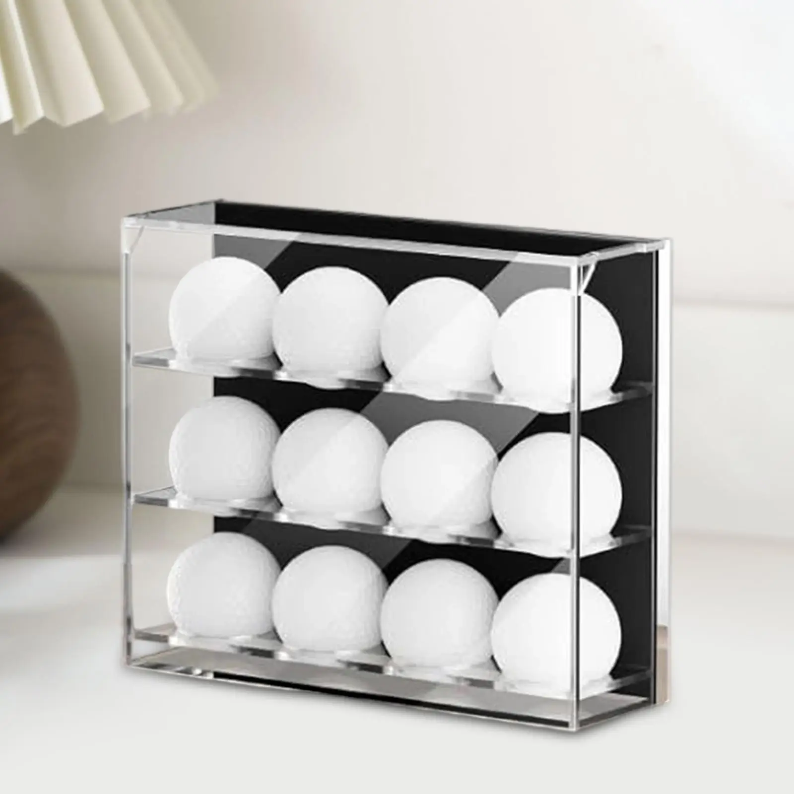 Golf Ball Display Case Wall Mounted Rack Decor Office Gift for Golfing Enthusiasts Golf Pingpong Ball Holder Cabinet Shelf