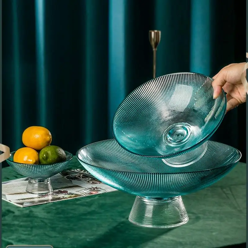 

Полосатое стекло для хранения, бытовое украшение для круглого стола большой емкости, геометрический декор