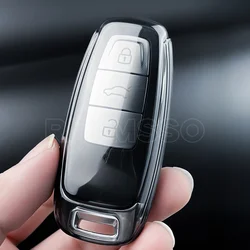 Soft TPU Car Remote Key Cover Case For Audi A3 A4 B9 A6 C8 A7 S7 4K A8 D5 S8 Q7 Q8 SQ8 E-tron 2018 2019 2020 2021 Accessories