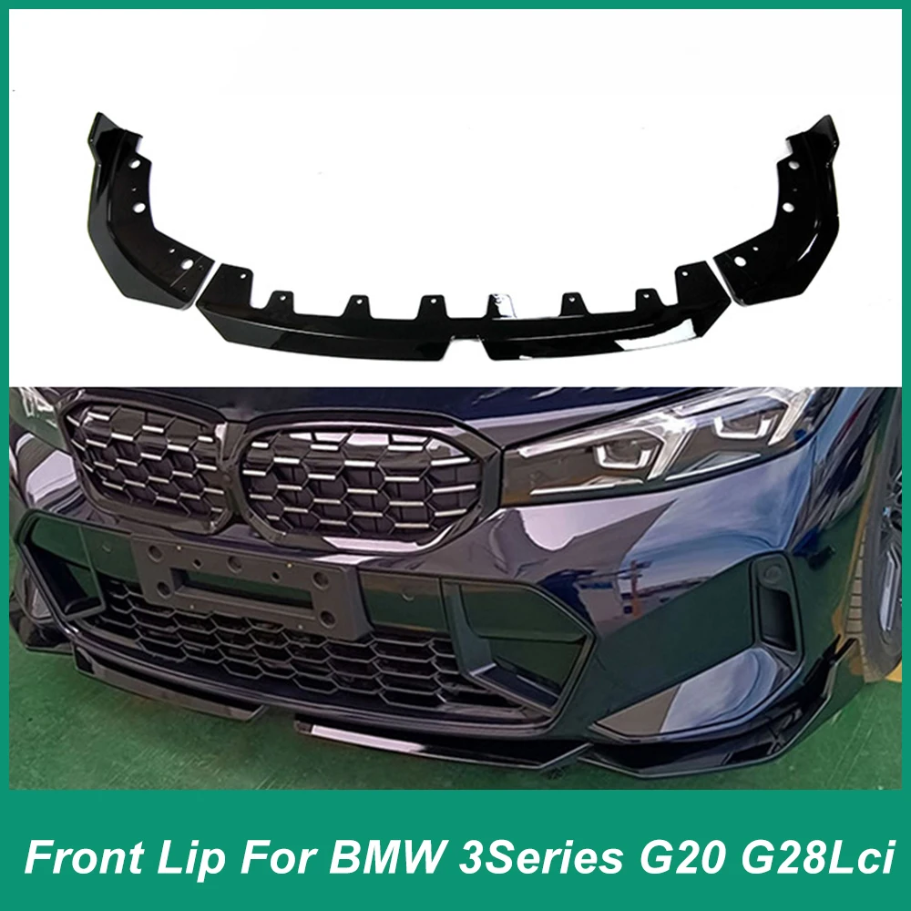

For BMW G20 G21 Lci Front Bumper Iip Chin Diffuser Splitter Spoiler 320i 330e M340i 320d M340i 2022-2023 Body Kit ABS Material