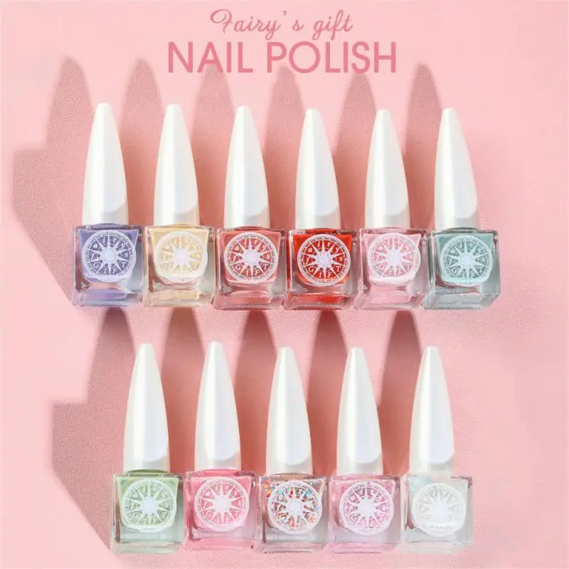 7.5ml Nail Polish Quick Drying Nail Varnish Normal Without Lamp Pure Color Water-based Nail Polish Nail Gel 25 Colors Durable