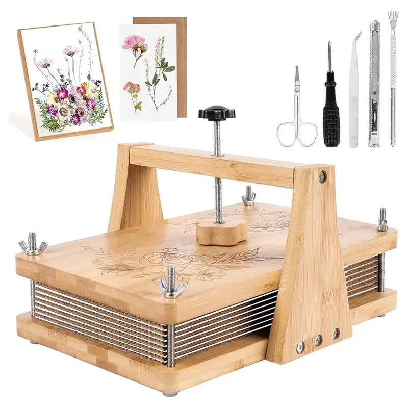 Perfect For Home 1Set Large Wooden Flower Pressing Kit Even Pressure Flowers Pressed DIY Arts Set Making Dried Flower/Plant