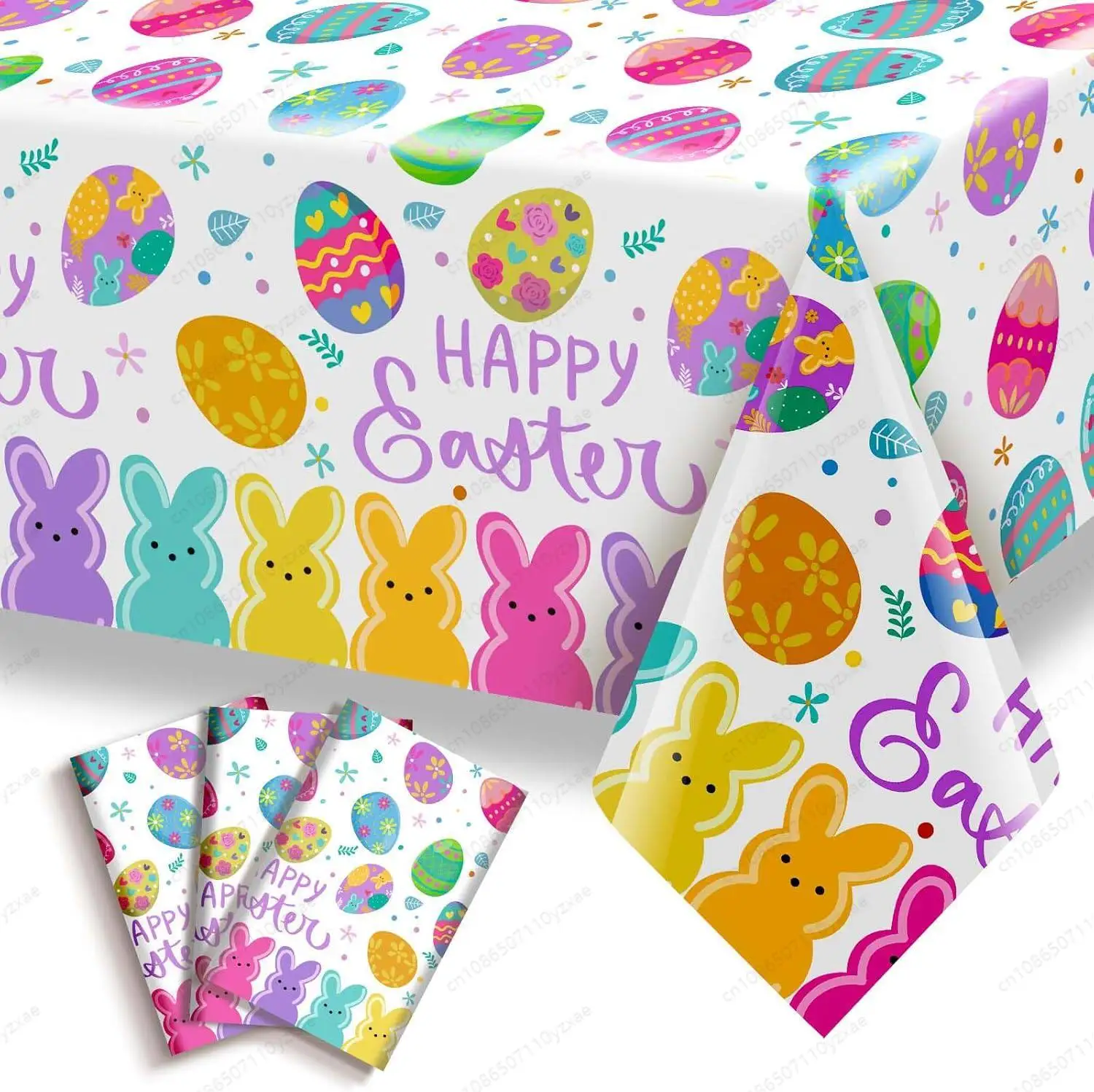 Easter Themed Disposable Tableware Set - Tablecloth, Plates, Cups for Party, Picnic & School Event Decorations