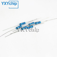50pcs 1/2W Metal Film Resistor 1 1.2 1.5 10 12 15 100 120 150 R K Ohm 1K2 1K5 1% 0.5W Five-color Ring Resistance 1K 10K 100K 10R