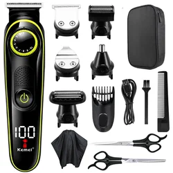 Kemei Hair Clipper Multifunctional Trimmer For Men Electric Shaver For Men's Razor Nose 5 In 1 Professional Trimmer KM-696