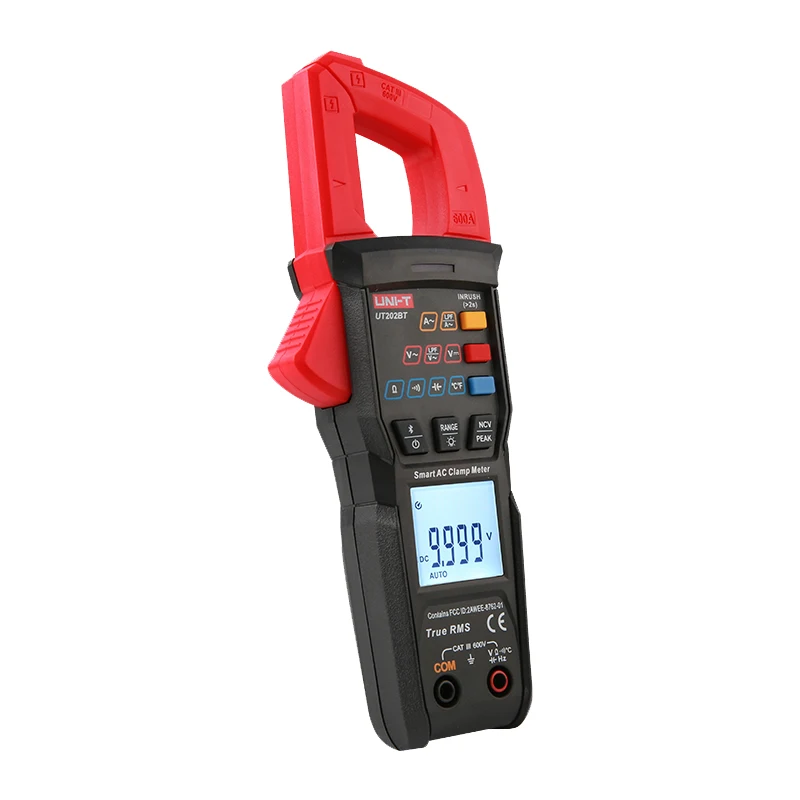 UNI-T UT202S UT202BT Digital Clamp Meter 600A DC/AC current clamp Inrush current detect Resistance/Capacitance/Frequency/NCV