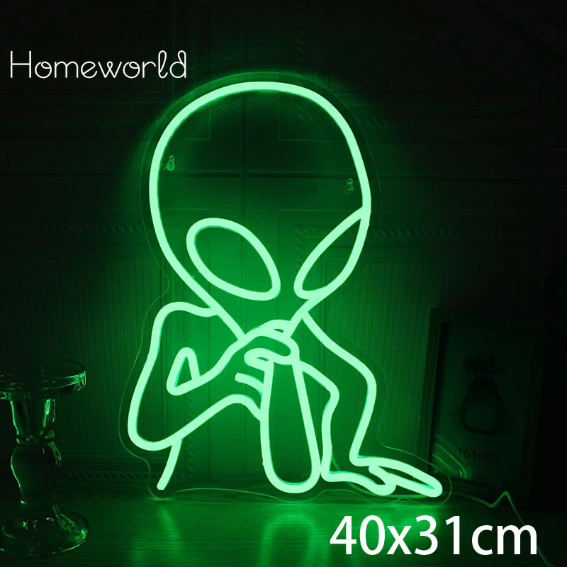 Green Alien Neon Light Signs for Wall Decor Man  Game Room Neon Decor for Beer Bar Pub  Party Wedding Birthday Gifts