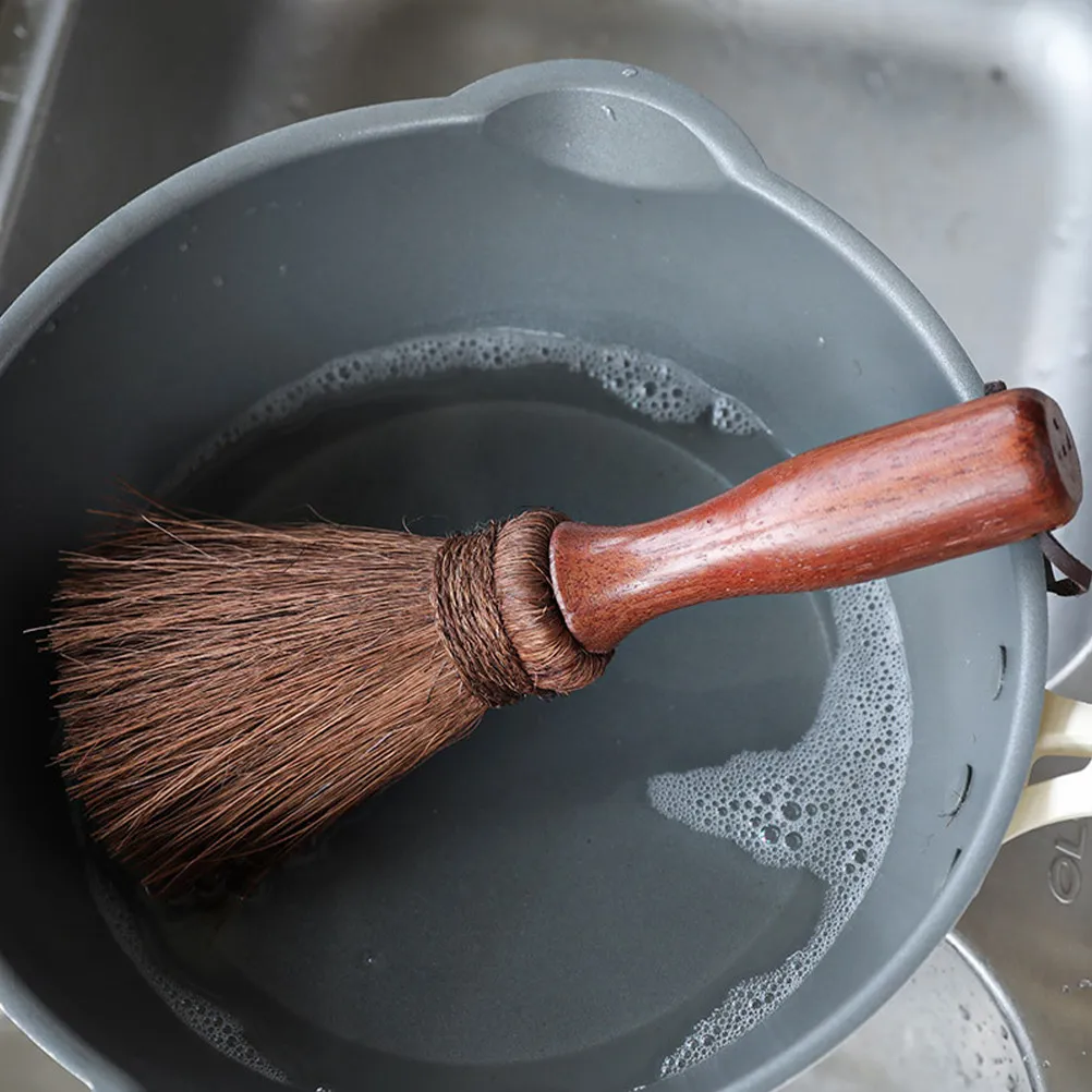 Pot Bowl Brush Wooden Handle Coconut Fiber Sturdy Scrubber for Kitchen Cookware Washing Wok Pan Cleaner Dish Scrub Kitchen