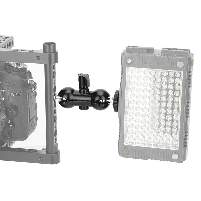 HDRIG Mini Ball Head With 1/4 Stud Double Ball Joint Head Extension Arm Magic Camera Arm For Dslr Minotor Light Accessories