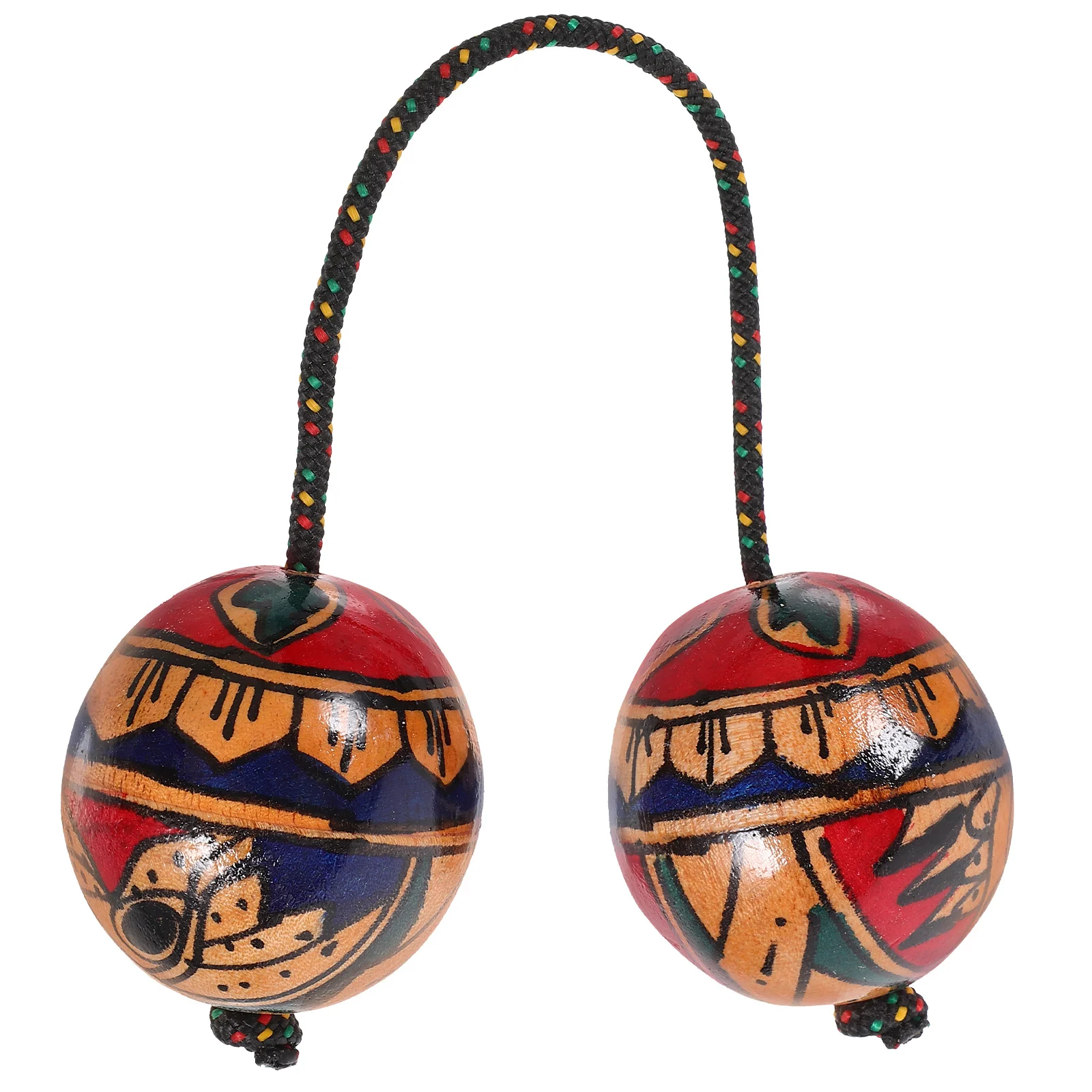 

Unique Design Wooden Hand Shaker Ball with Vibrant Patterns Perfect for Music Lovers Rhythm Sand Shaker Instrument Adult