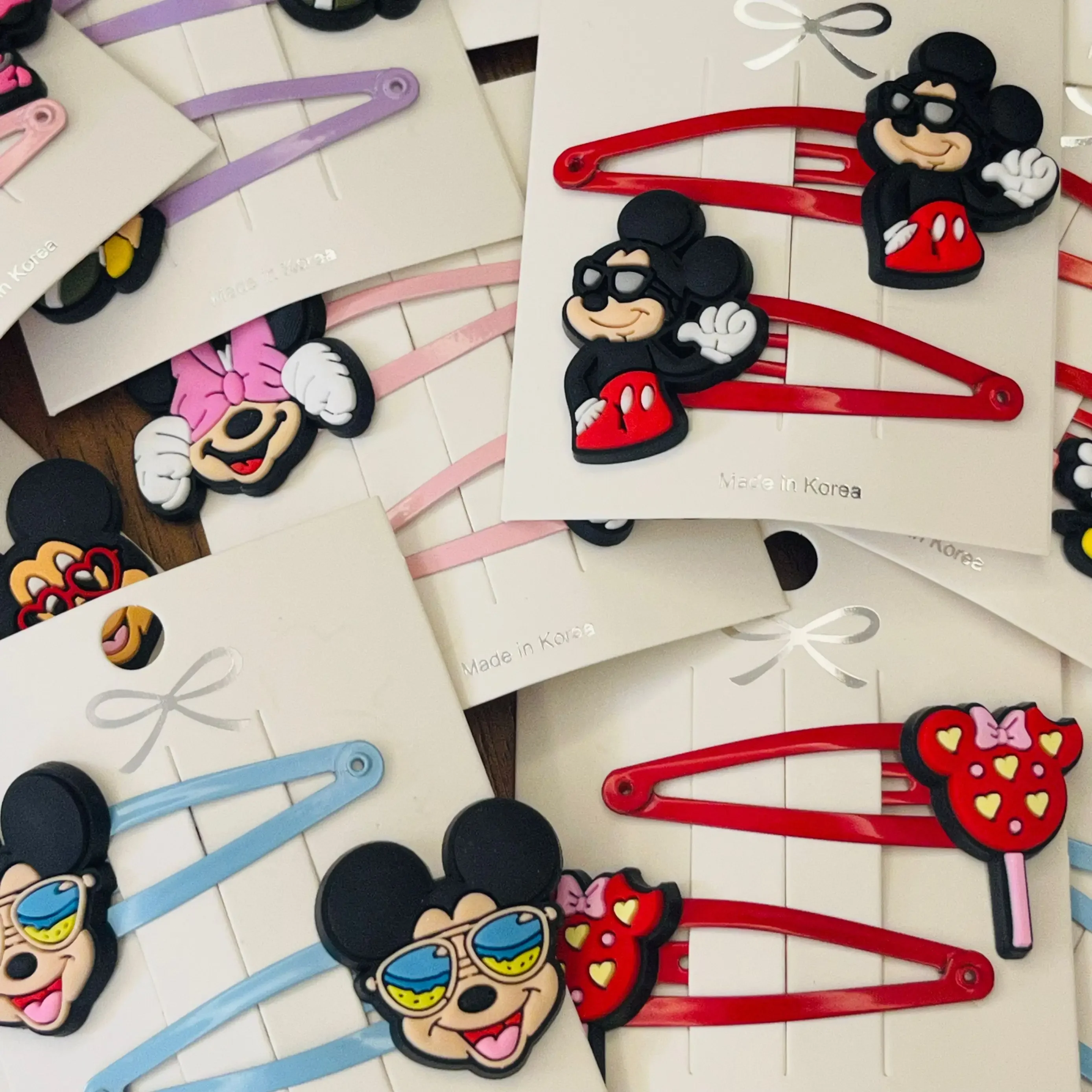 10Pcs Cartoon Princess Mickey Minnie BB Hair Clips Kids Hairpins Girls Hair Accessories Bobby Pin Barrette Party Gift Headwear