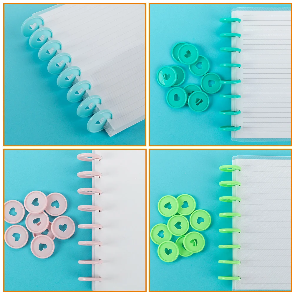 Mini Binder para Planner Rings, Desktop Tool, Notebook Office, Discound Suprimentos, 80 pcs