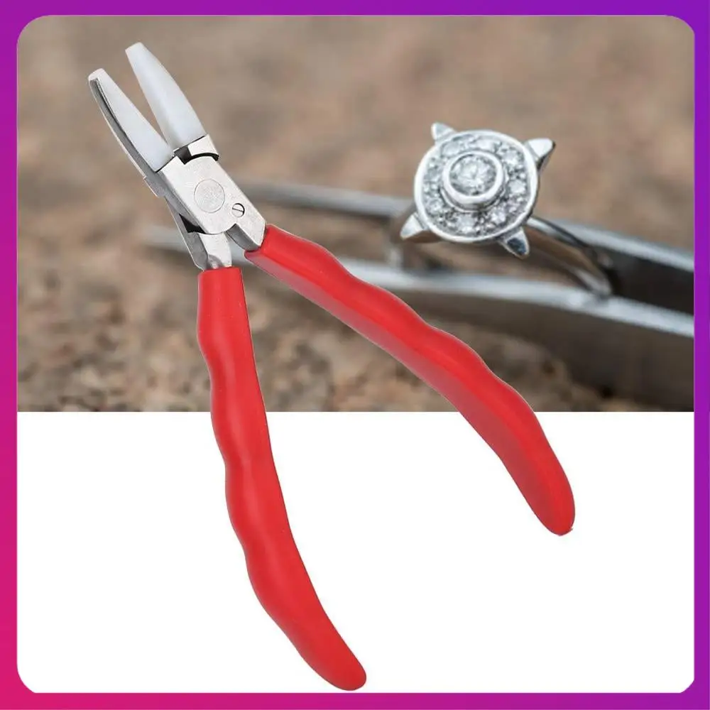 

ABKL-Metal Nylon Jewelry Pliers Flat Round Nylon Jaw Pliers DIY Glasses Jewelry Tools Pliers Jewelry Tools