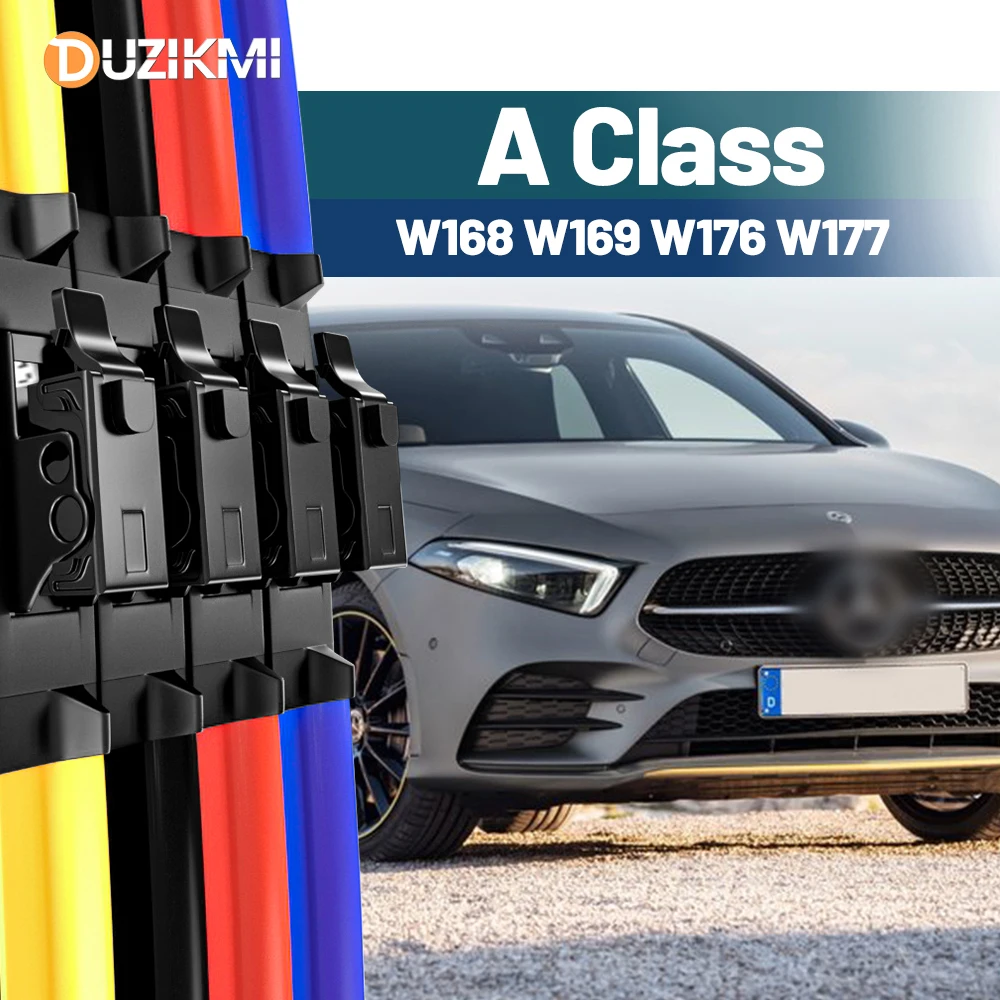 

For Mercedes Benz A Class W168 W169 W176 W177 1997-2022 2019 2020 2021 2pcs Front Windshield Windscreen Wiper Blades Red Blue