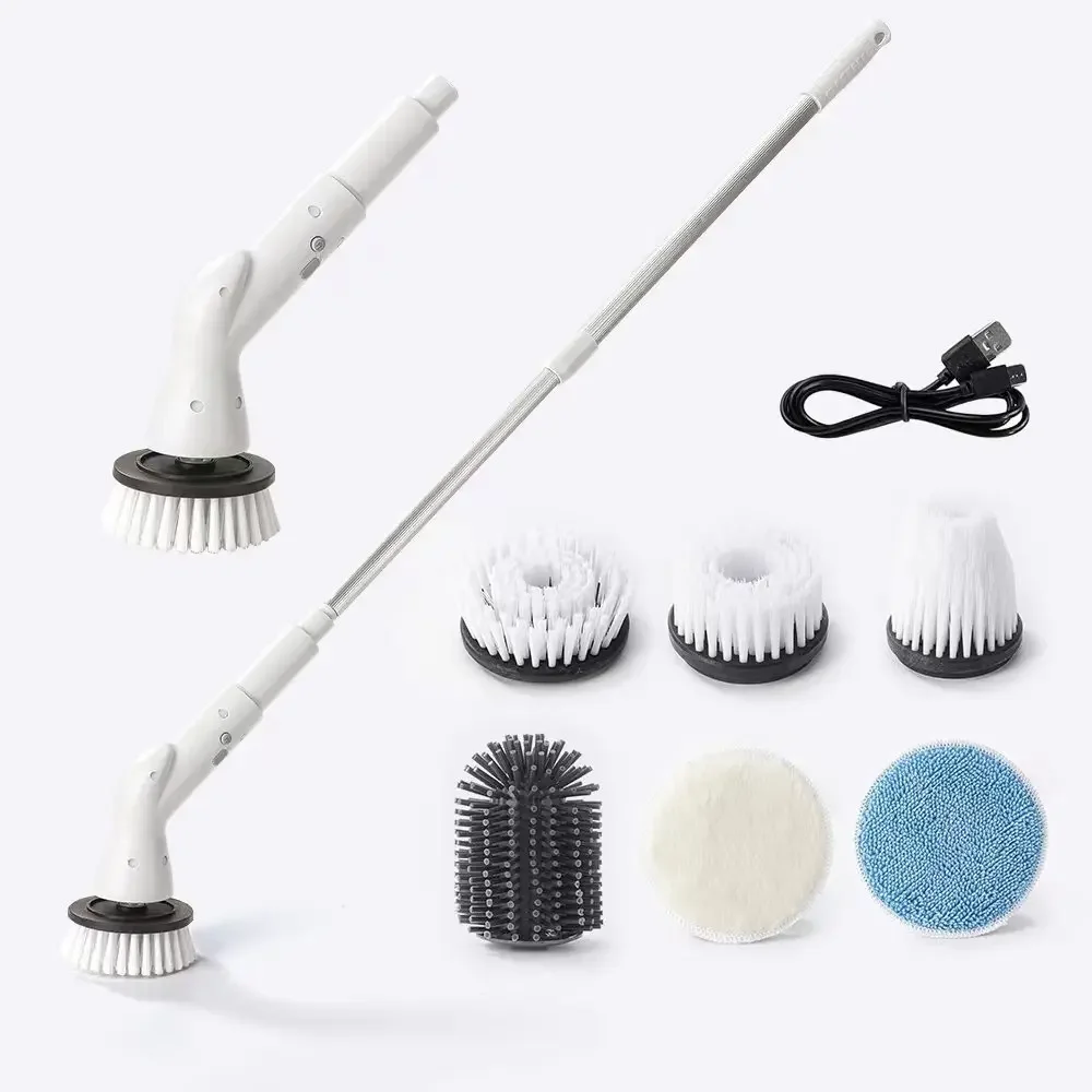 Wireless Multi-functional Electric Cleaning Brush Long Handle Automatic Retractable Cleaning Brush Bathroom Bathroom