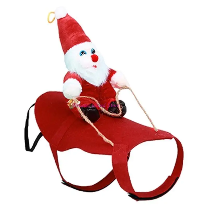 Vestimenta mascotas temporada ropa navideña para animal ajustable santa ajustable hx6c