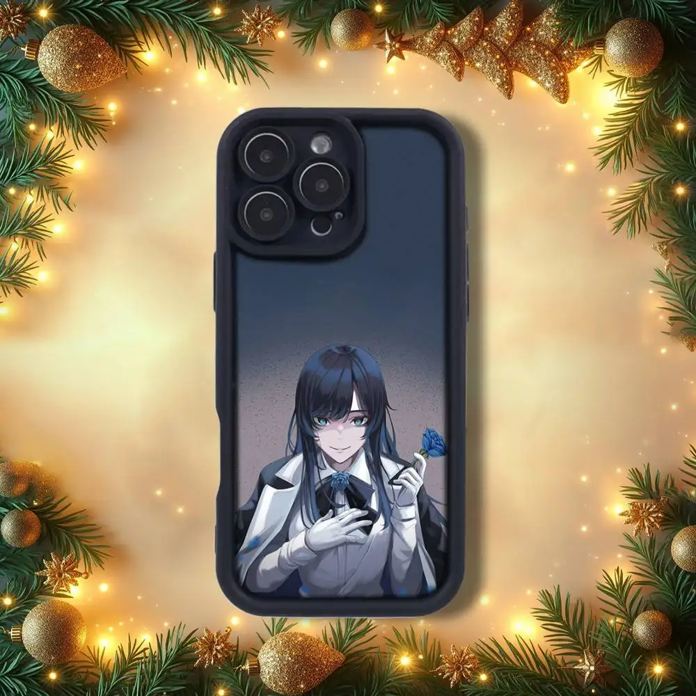 حافظة هاتف A-Ado Kyogen U-Uta الشهيرة لهواتف iPhone 14,12,17,15,11,13,16,Pro,E,Plus,Max,SE4,Air غطاء سيليكون أسود