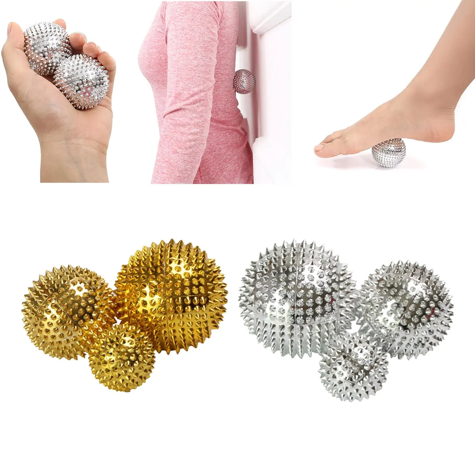 Deep Tissue Spiky Massage Ball Roller Acupressure Device Manual Massage Tool for Sensitive Areas and Feet