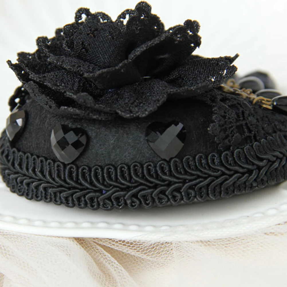 

Black Mini Hat Hair Clips For Women Party Wedding Prom Dance Cocktail Events Lightweight Fashionable Headwear Barrette Small