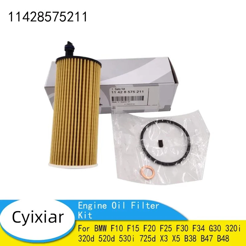 Car Engine Oil Filter Kit 11428575211 for BMW F10 F15 F20 F25 F30 F34 G30 320i 320d 520d 530i 725d X3 X5 B38 B47 B48