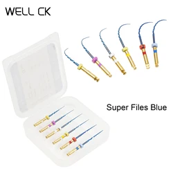 6 stks/doos 19/21/25MM Tandheelkundige Wortelkanaalbehandeling Bestand Super Bestanden Blauwe Wortelkanaalbehandeling Roterende Nitinol Bestand Endodontisch Materiaal Warmte Acticatie