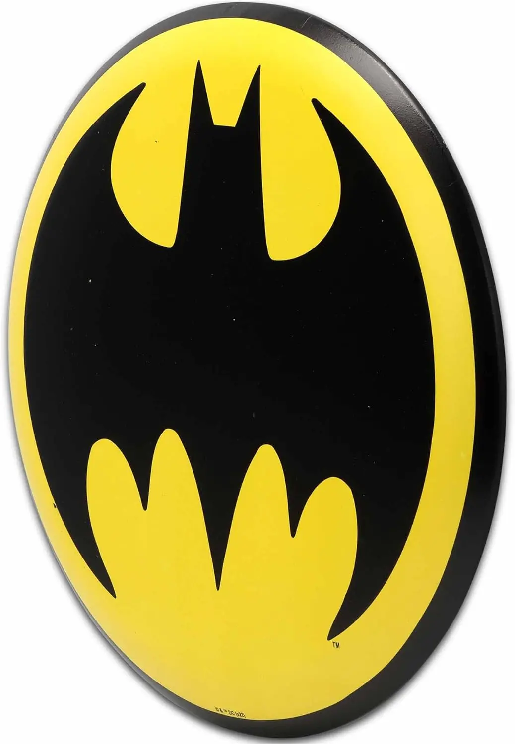 Comics Bat Signal Round Embossed Metal Sign - Vintage Wall Decor for Man Cave or Movie Room