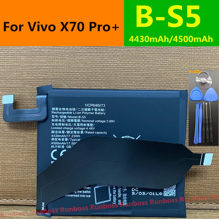 B-S5-batería Original para teléfono móvil, pieza de reparación de alta capacidad, 4500mAh, para Vivo X70 Pro + Pro Plus X70Pro + V2145A V2114