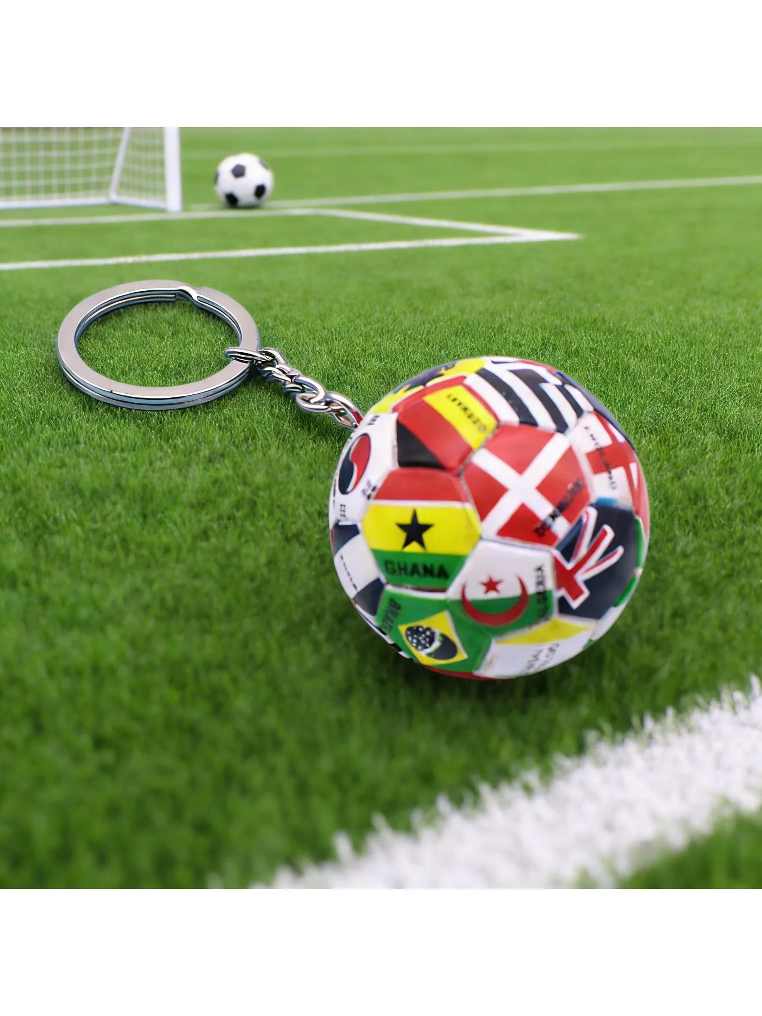 6 porte-clés de football, porte-clés de soccer, porte-clés de voiture, pendentifs pour sac, cadeaux, porte-clés, articles de la Coupe du monde du sport