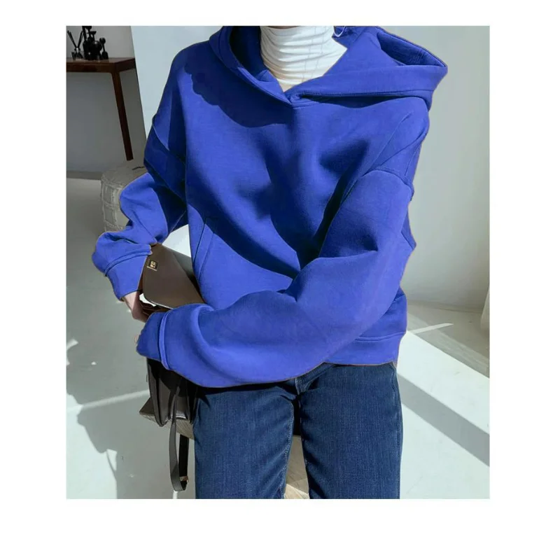 Spring Hooded Sweatshirts Women Air Layer Autumn Soft Delicate High Quality Three-dimensional Cutting Space Cotton Short Coats
