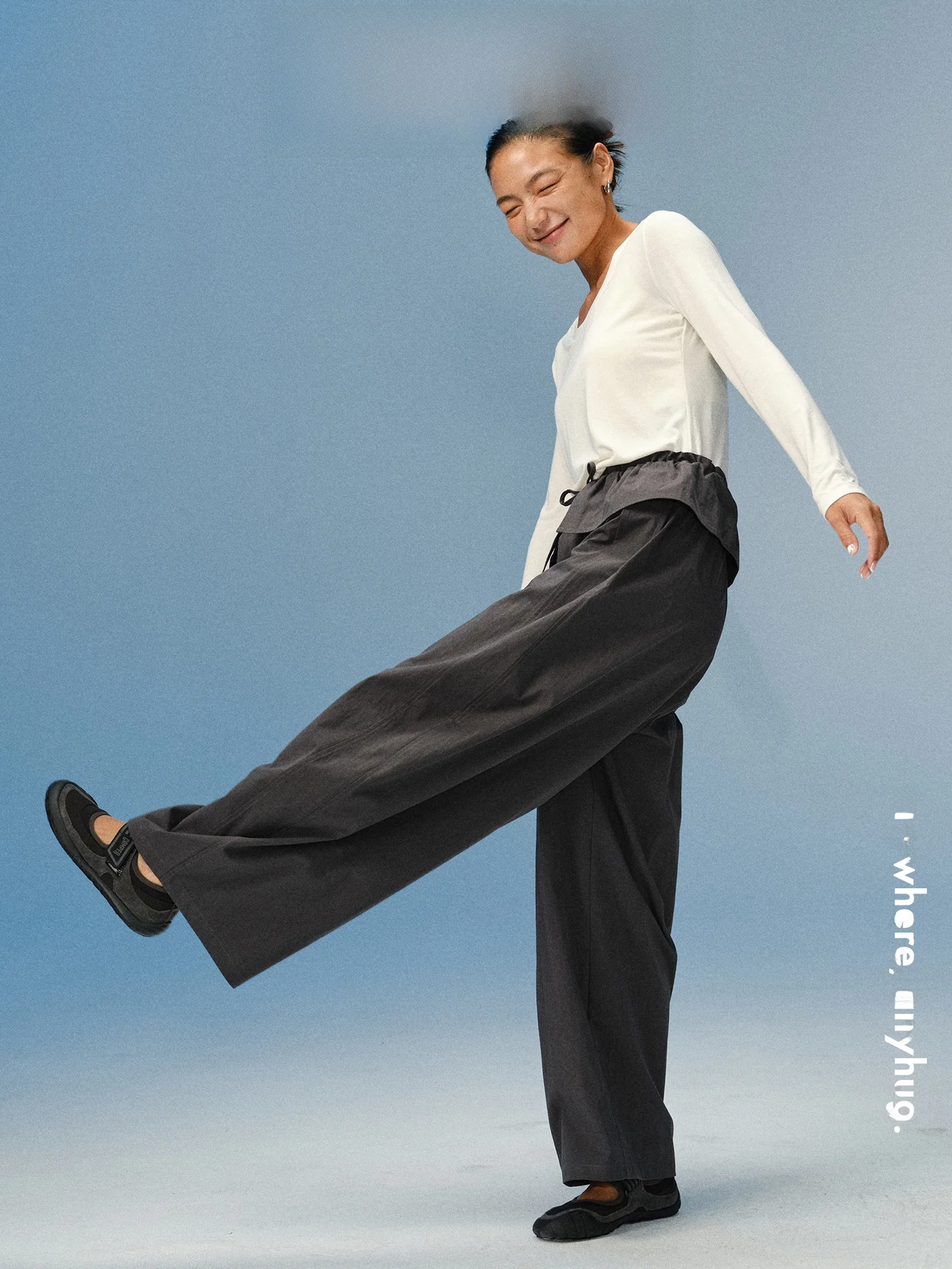 Casual Wide Leg Pants Women's Pear Shape Loose Straight Blade Pants Drapey Floor-Length Curtain Pants AnyHug Design Sensation