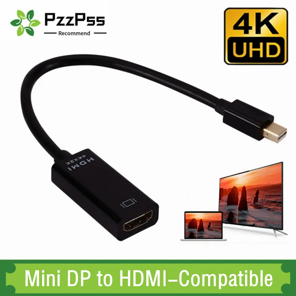 Mini DP To HDMI-compatible Adapter Cable 4K/1080P Male To Female DisplayPort to HD Converter For Macbook Pro Air Mac Surface Pro