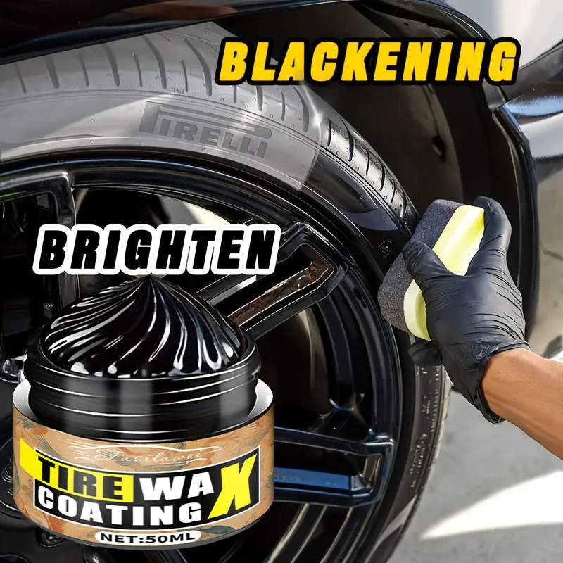 TIRE SHINE WAX - Extra Glossy Black Wet Look for Vinyl, Rubber & Plastic - Brightens & Protects Cars, Trucks, Motorcycles, RVs -
