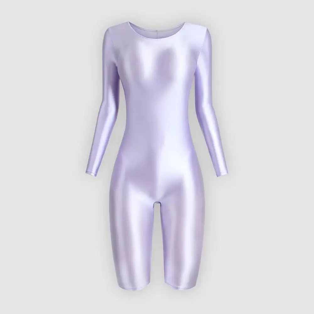 KNOW DREAM Lustre Self Cultivating High Elasticity Round Neck Long Sleeve Jumpsuit Yoga Bodybuilding Shape