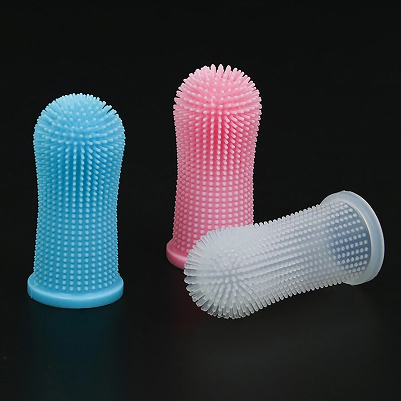 Cane morbido Pet Finger spazzolino da denti pulizia dei denti cura dell'alitosi strumento spazzolino da denti in Silicone forniture per la pulizia del gatto pulizia orale dell'animale domestico