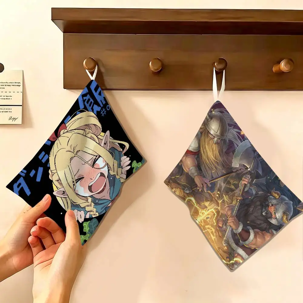 

Delicious in Dungeon Household Hanging Towel, Polyester Cotton Hand Wiping Towel, Sturdy for Bathroom Bedroom