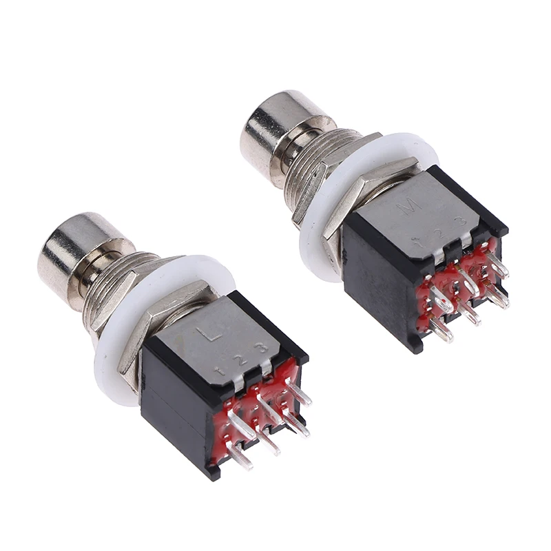 DPDT Latching Momentary ON/ON Foot Switch Guitar Effects Pedal Stomp Box 6Pin Emergency Stop Push Button For Guitar Effect Pedal