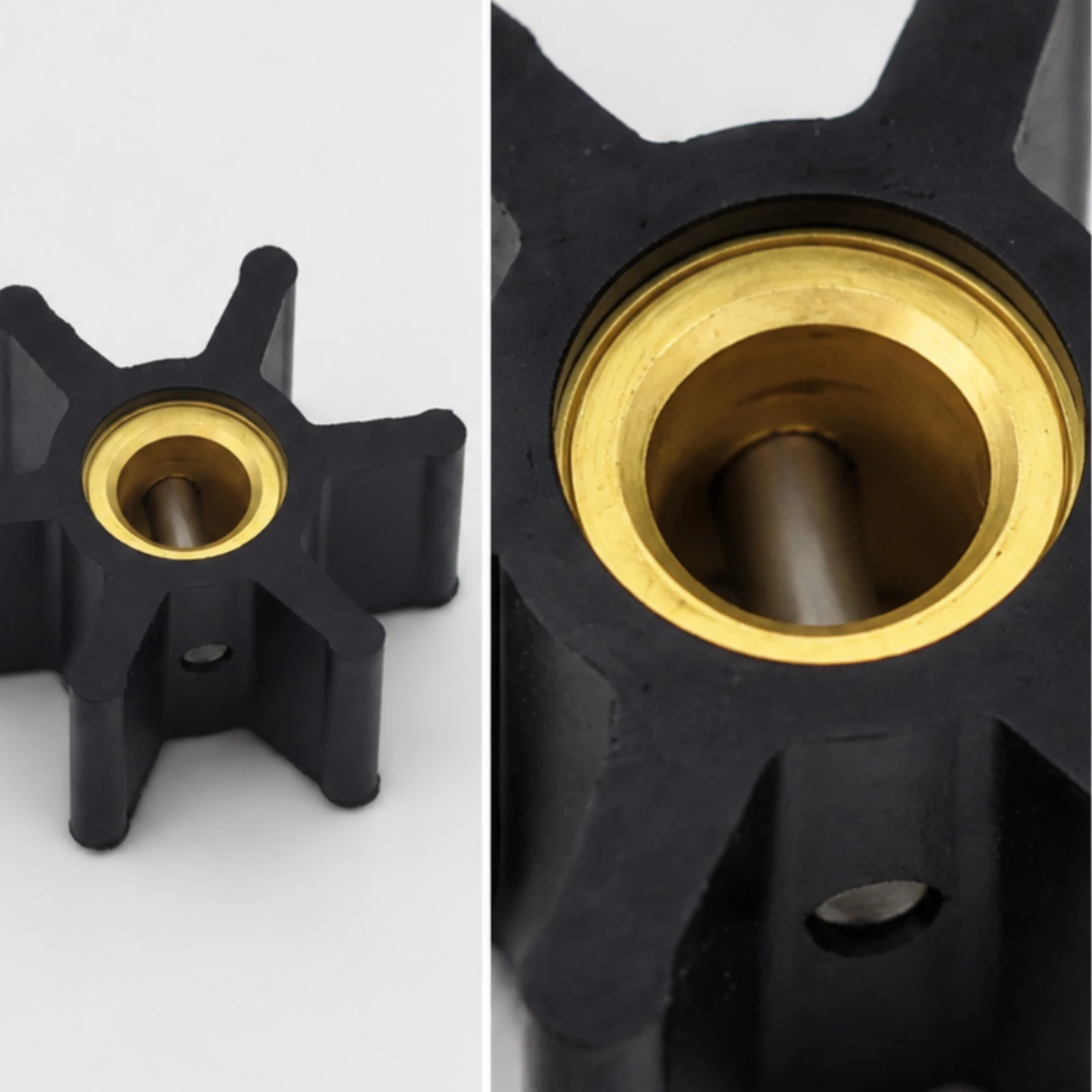 Marine Engine Component Compact Radial-Blade Impeller with Metal Shaft Replacement Part for Boat Owners