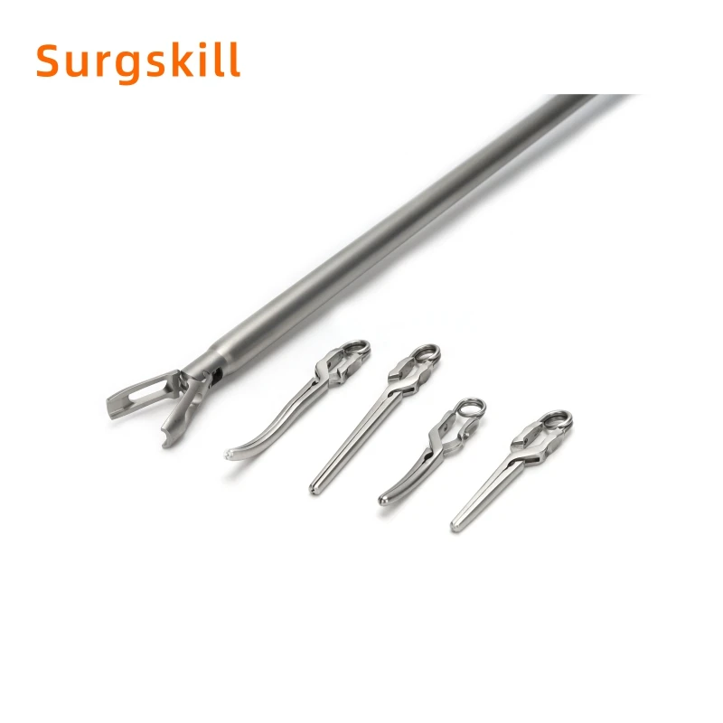 Laparoscopic Bulldog Clamp Set, Reusable Artery Vein Clips Applier for Hemostasis During Endoscopic Surgery