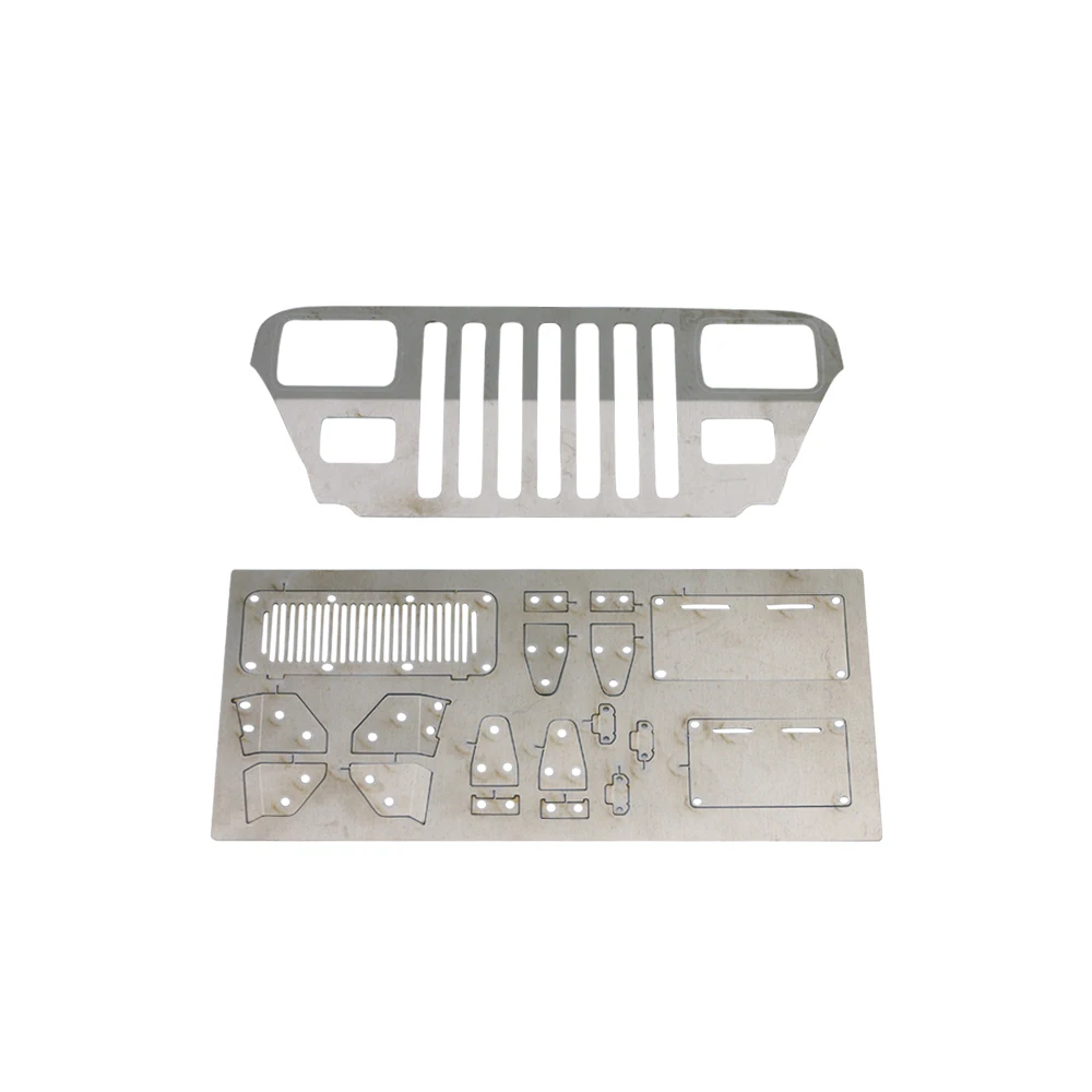 Metal Front Face Air Intake Hood for 1/10 RC Crawler Car FMS Jeep Wrangler Diy Parts