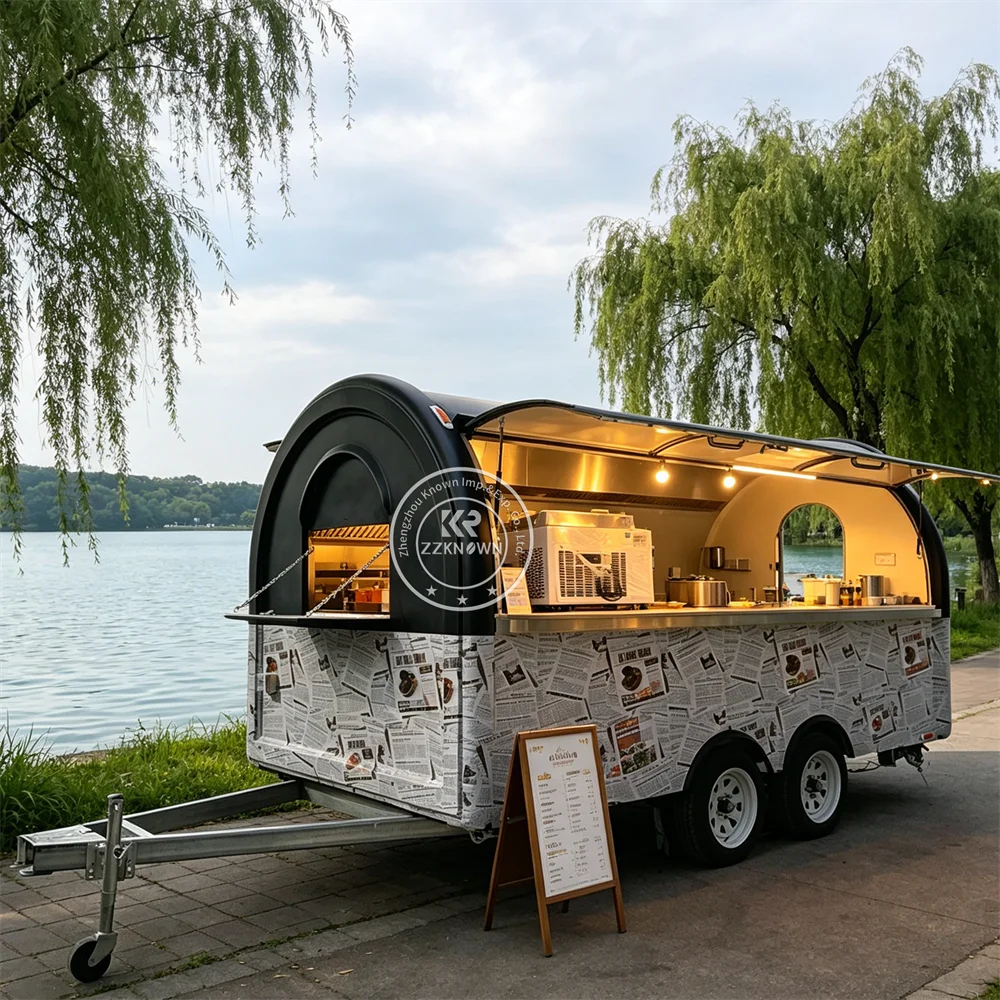 

Custom Food Trailer Roasted Chicken BBQ Grill Kitchen Truck Concession Trailer Outdoor Fast Food Truck With Fully Equipped