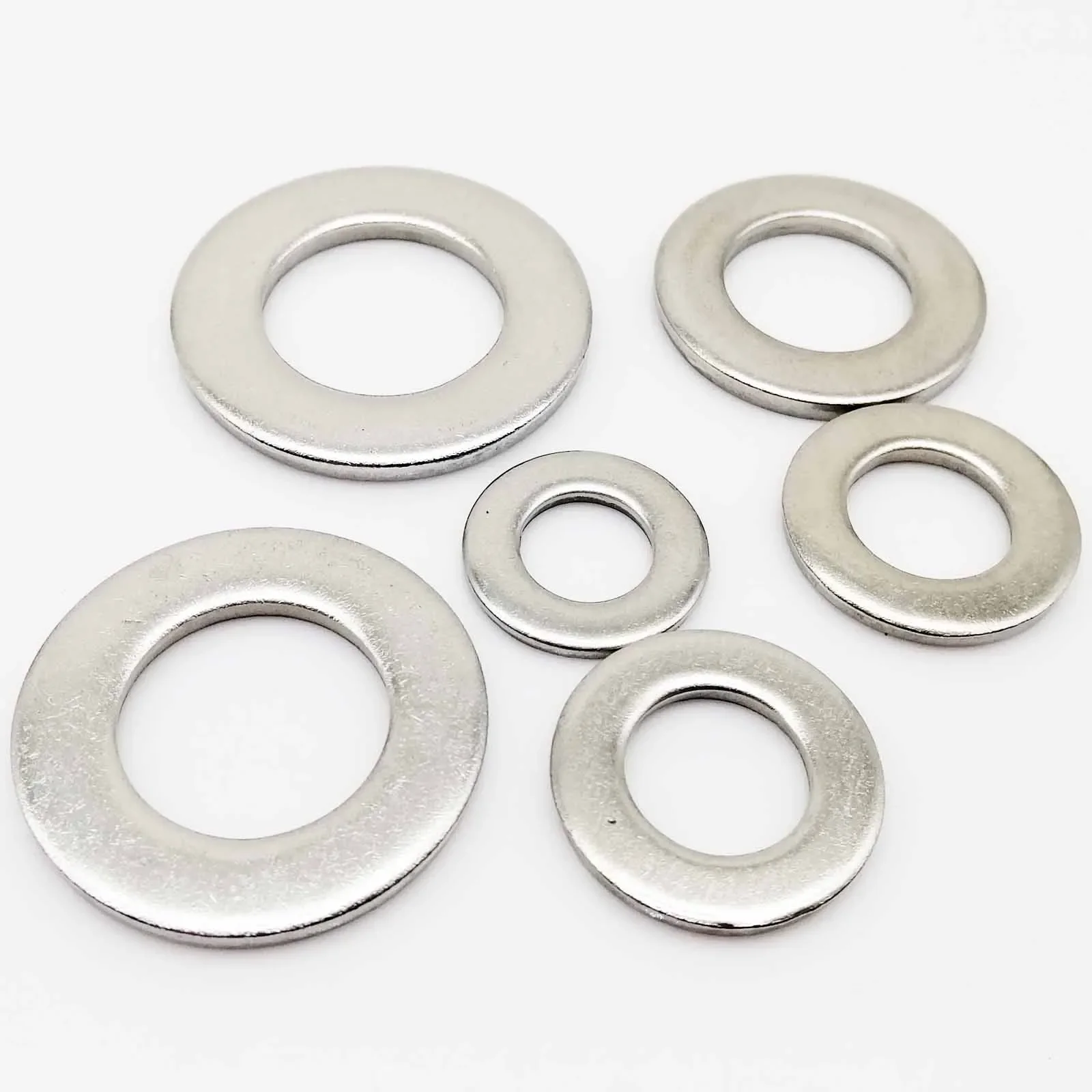 DIN125 DIN9021 M1 M1.2 M1.4 M1.6 M2 M2.5 M3 M3.5 M4 M5 M6 M8 M10 M12 M14 M16 A2-70 304 الفولاذ المقاوم للصدأ شقة غسالة عادي طوقا #3