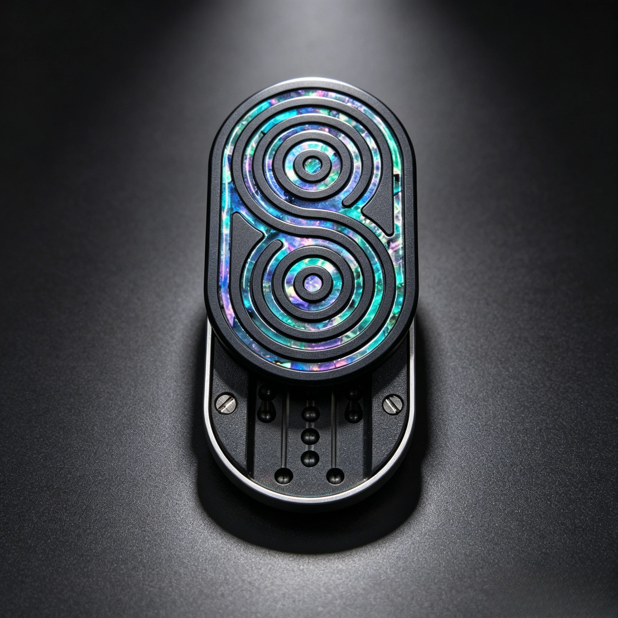 EDC Fidget Slider Abalone Shell Inlay Stress Relief Toy Metal Push Slider Pocket Hand Fidget Toy For EDC Collection Gift