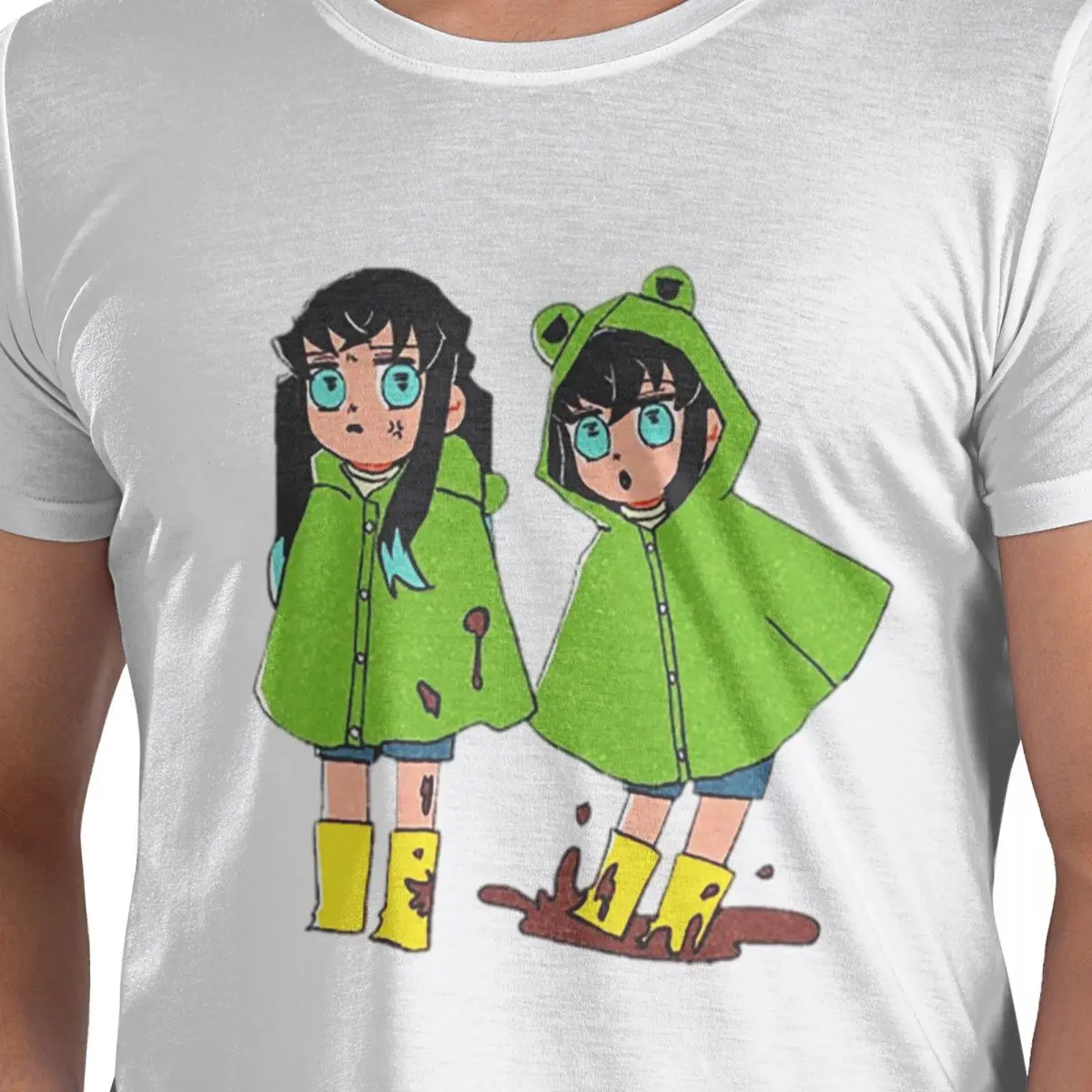 

Футболка Muichiro Playing In The Rain из 100% хлопка, мужские классические футболки, мужские футболки с круглым вырезом и коротким рукавом, S-6XL